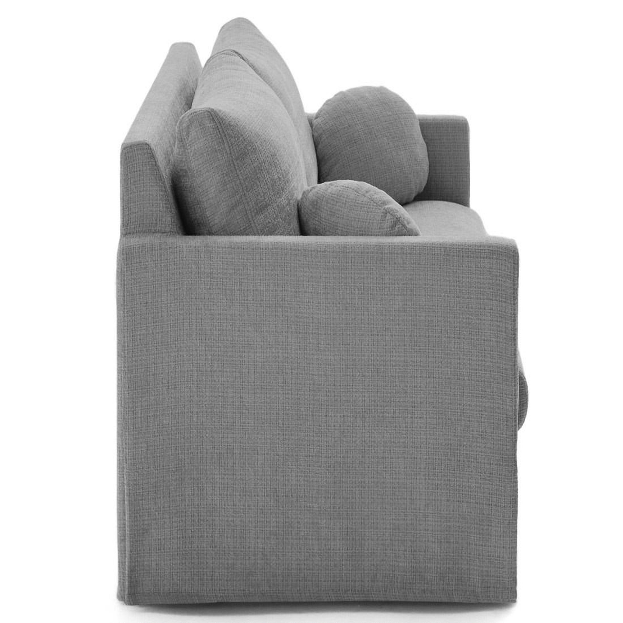 Voir la diapositive 6 : LISA DESIGN Serena - canapé droit déhoussable 3 places en velours texturé