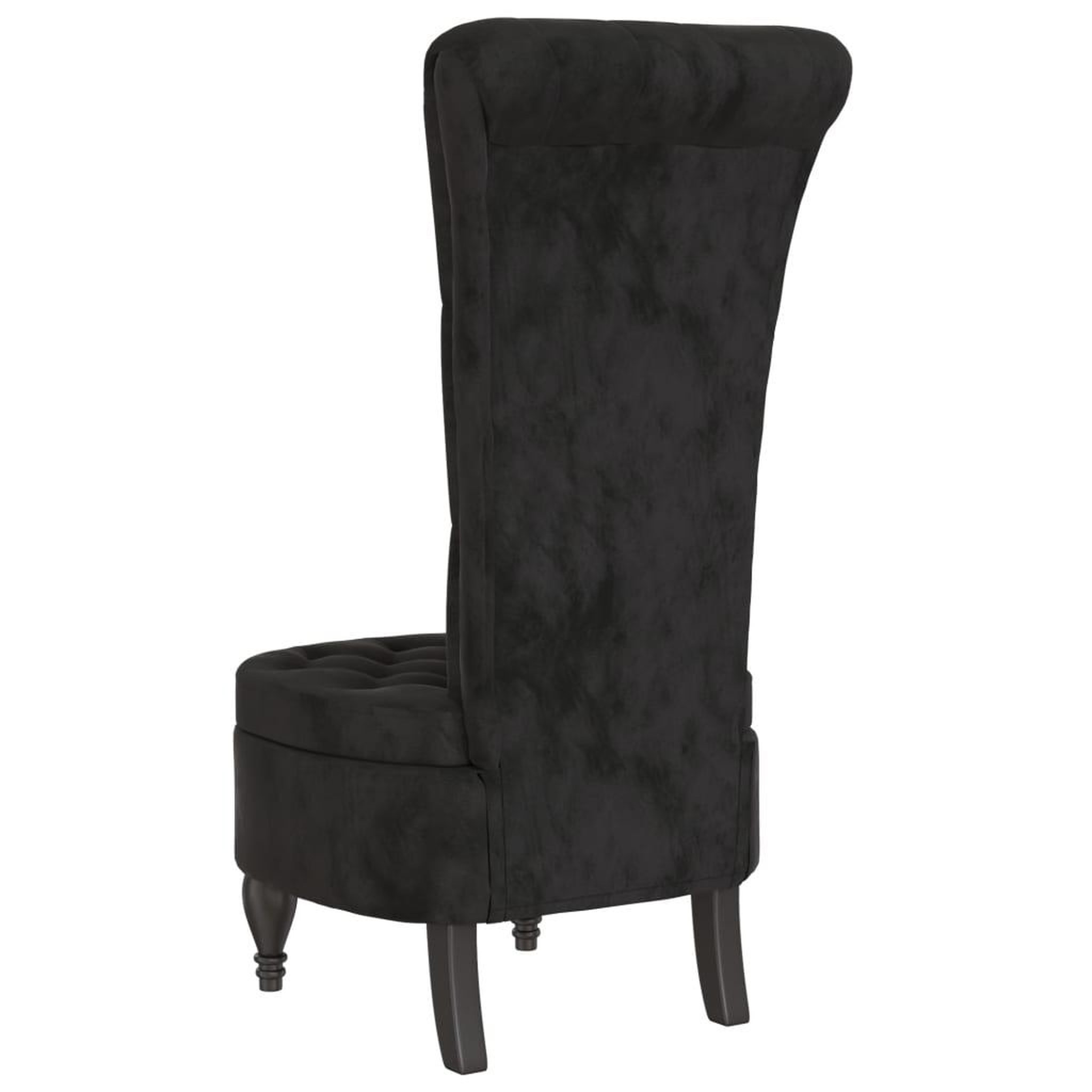 Voir la diapositive 5 : VIDAXL Chaise a dossier haut noir velours conception de bouton