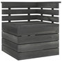 Voir la diapositive 1 : VIDAXL Canape palette d'angle de jardin Bois de pin massif Gris fonce