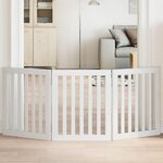 VIDAXL Barriere pour chien pliable 3 panneaux 150 cm bois de peuplier