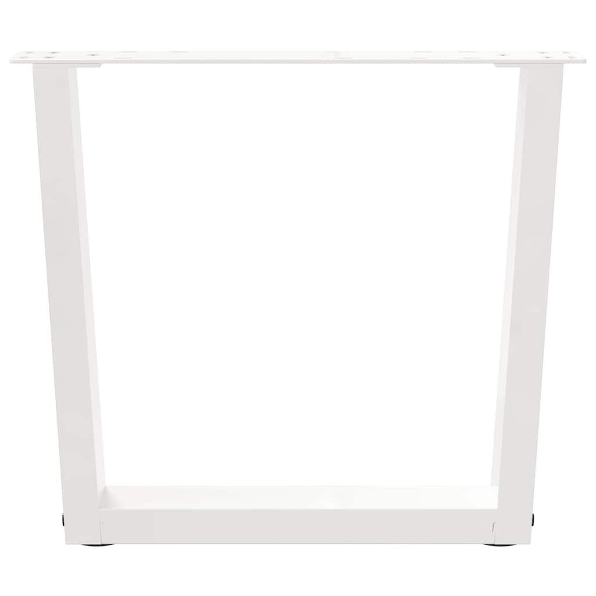 Voir la diapositive 3 : VIDAXL Pieds de table a manger forme V 2pcs blanc 50x(42-43,3)cm acier