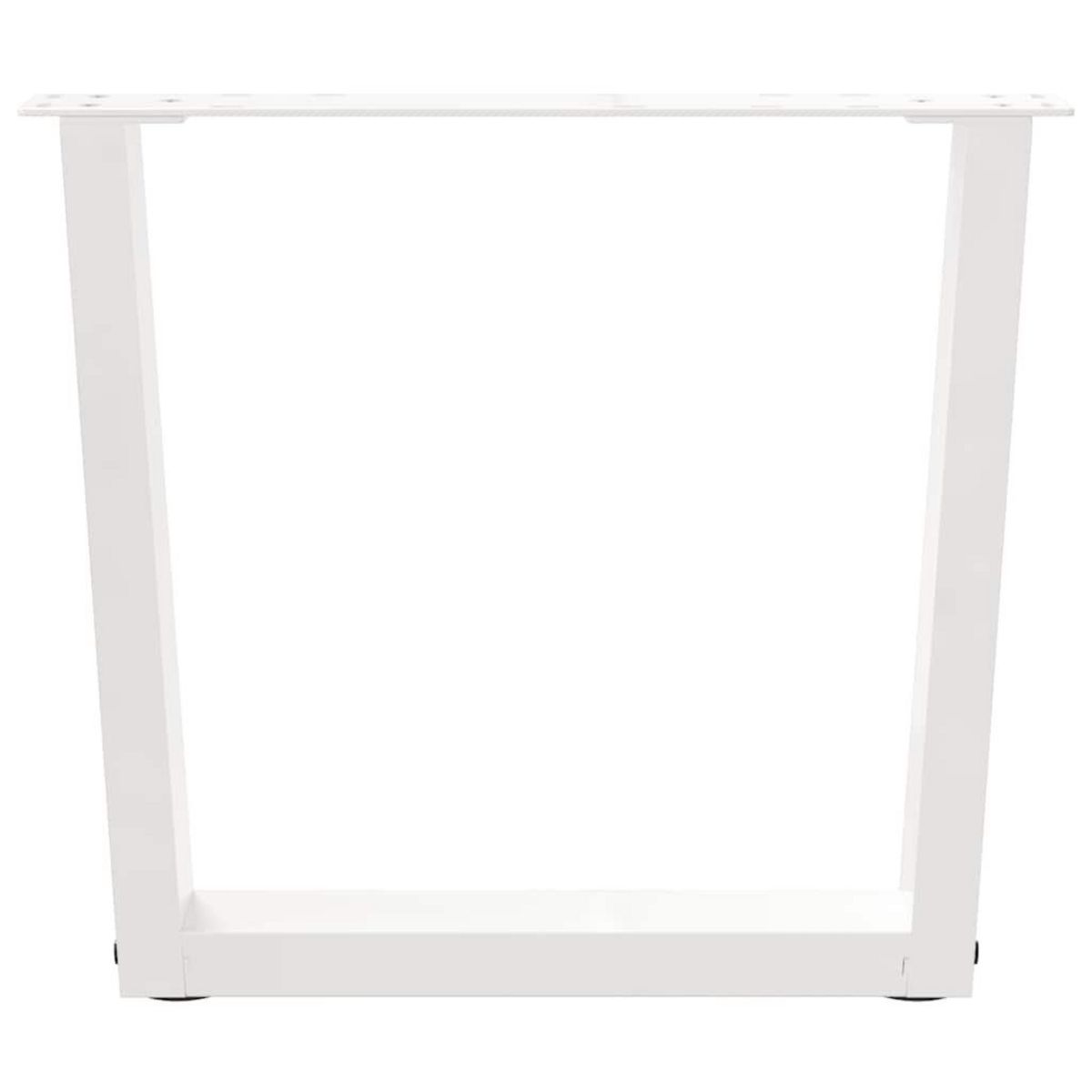 VIDAXL Pieds de table a manger forme V 2pcs blanc 50x(42-43,3)cm acier
