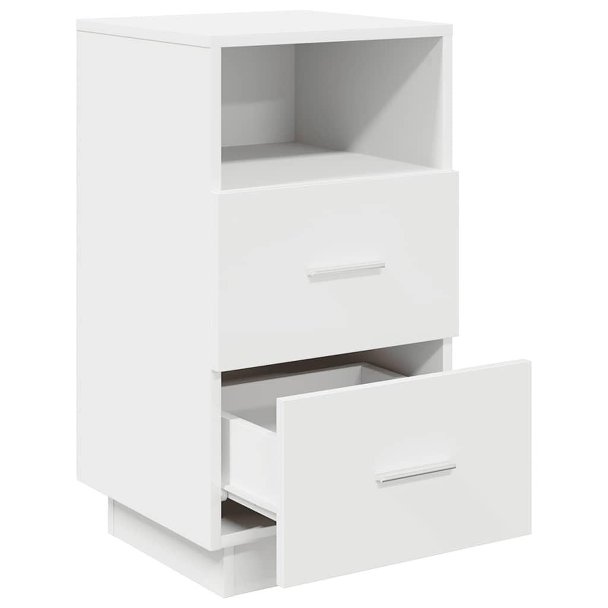 Voir la diapositive 5 : VIDAXL Table de chevet avec 2 tiroirs blanc 36x36x68 cm