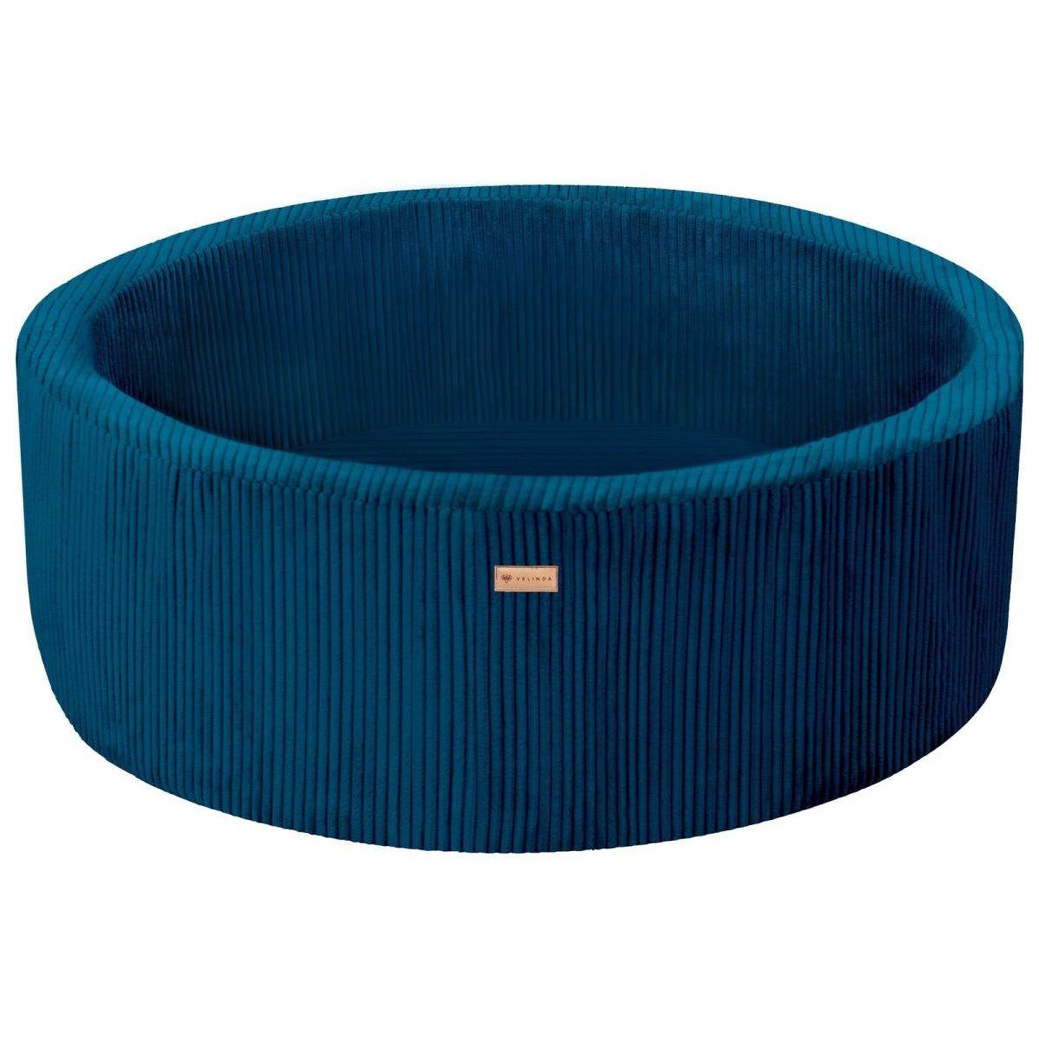 VELINDA Piscine sans balles en velours côtelé, 90 cm — bleu marine (velours côtelé)