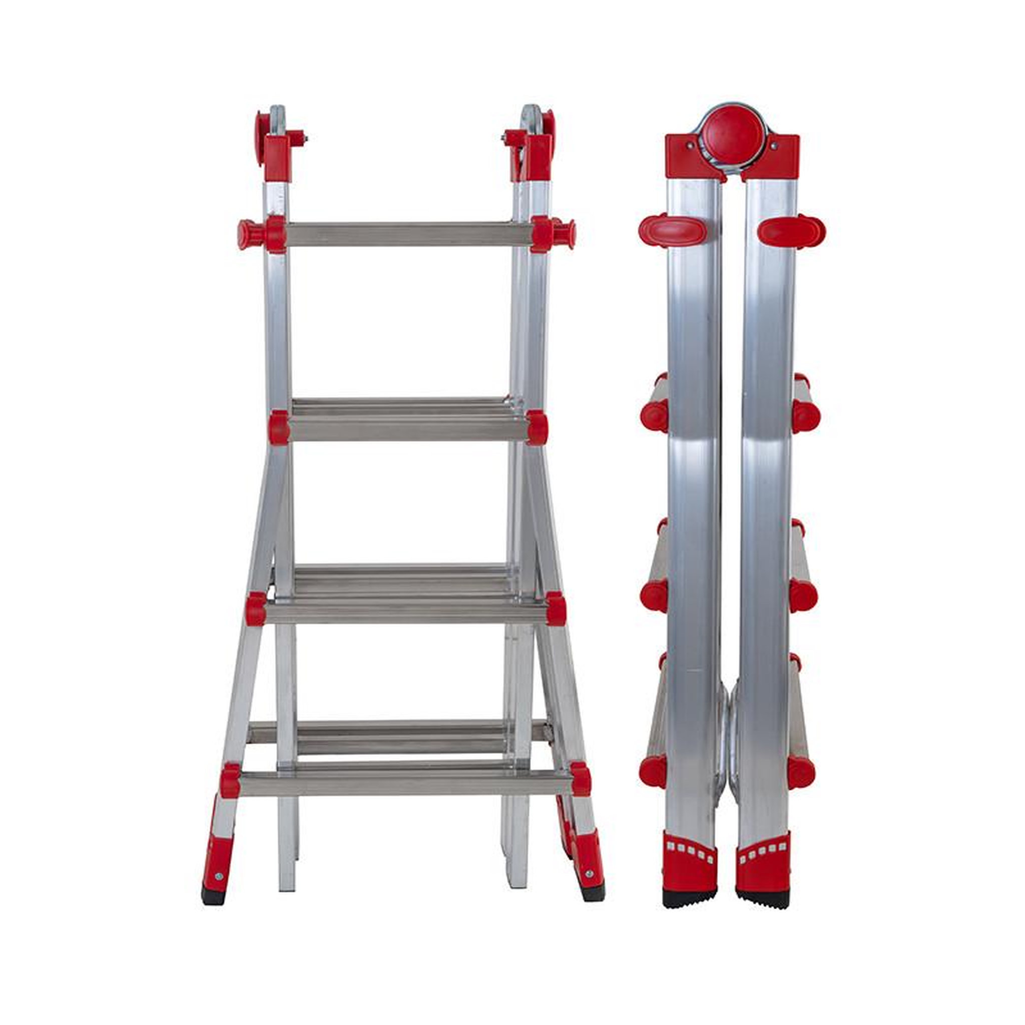 Voir la diapositive 4 : HAILO Echelle multifonction télescopique 4x4 échelons 3,8m/4,7m profistep multi