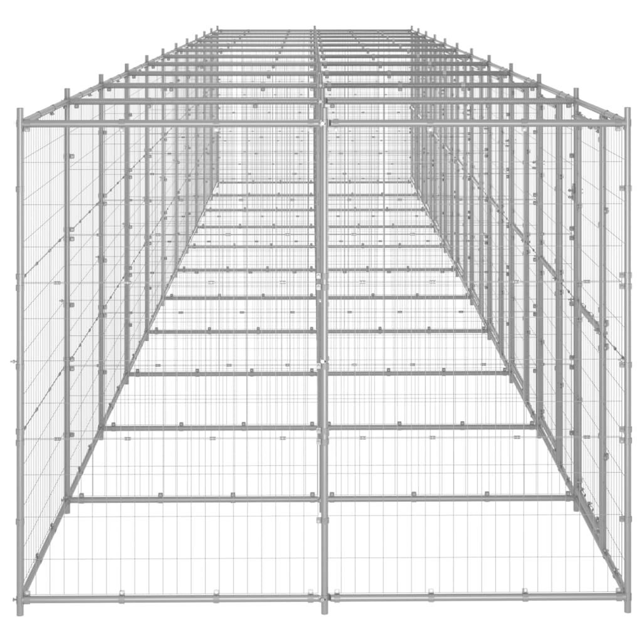Voir la diapositive 3 : VIDAXL Chenil exterieur Acier galvanise 26,62 m²