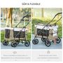 Voir la diapositive 6 : PAWHUT Poussette pliable animaux chien chat nacelle amovible 4 roues kaki