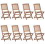 Voir la diapositive 2 : VIDAXL Chaises pliables de jardin lot de 8 avec coussins Bois d'acacia