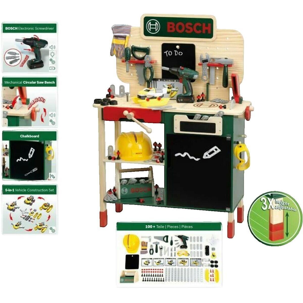 Klein Établi Bosch Klein Toys en bois avec accessoires de bricolage