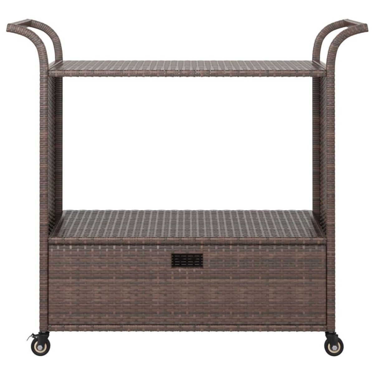 VIDAXL Chariot de bar avec tiroir Marron 100x45x97 cm Resine tressee