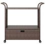 Voir la diapositive 3 : VIDAXL Chariot de bar avec tiroir Marron 100x45x97 cm Resine tressee