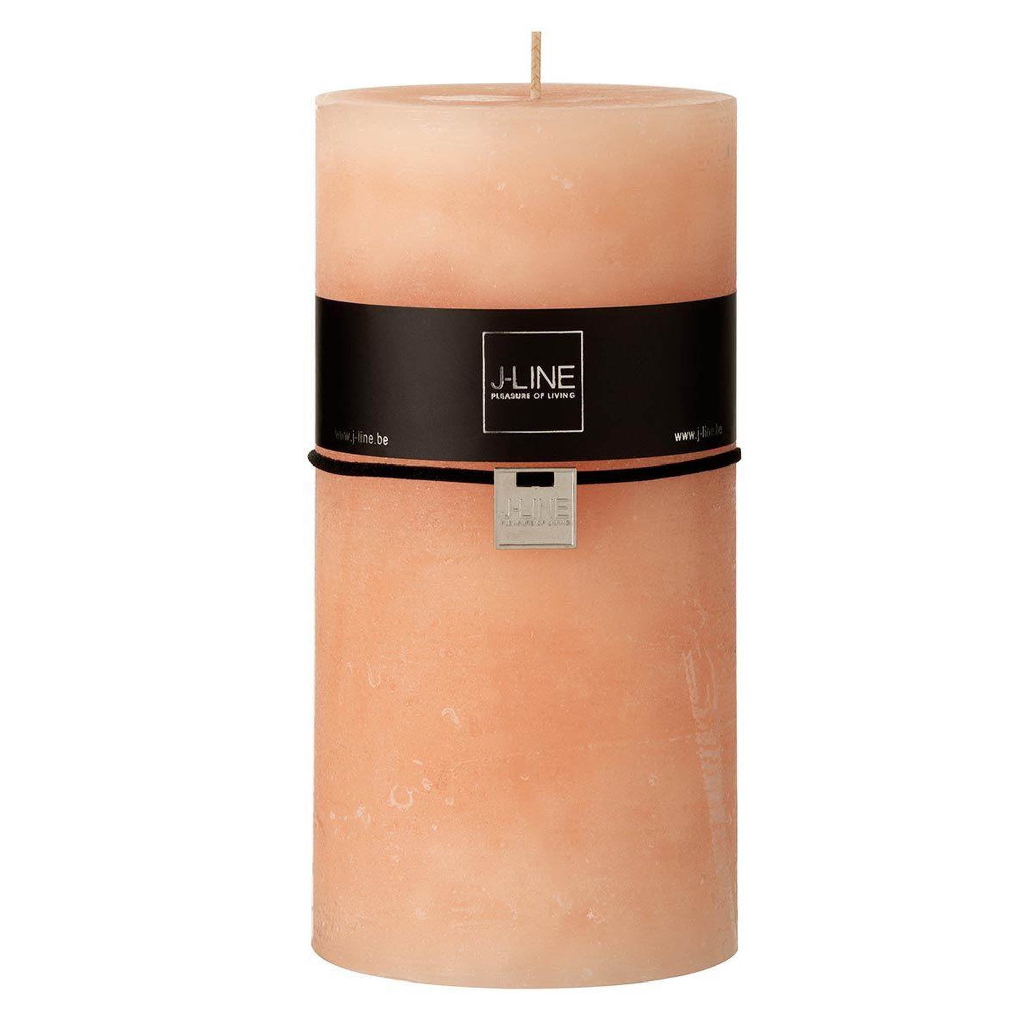 J-LINE Bougie cylindrique déco  junina  20cm pêche