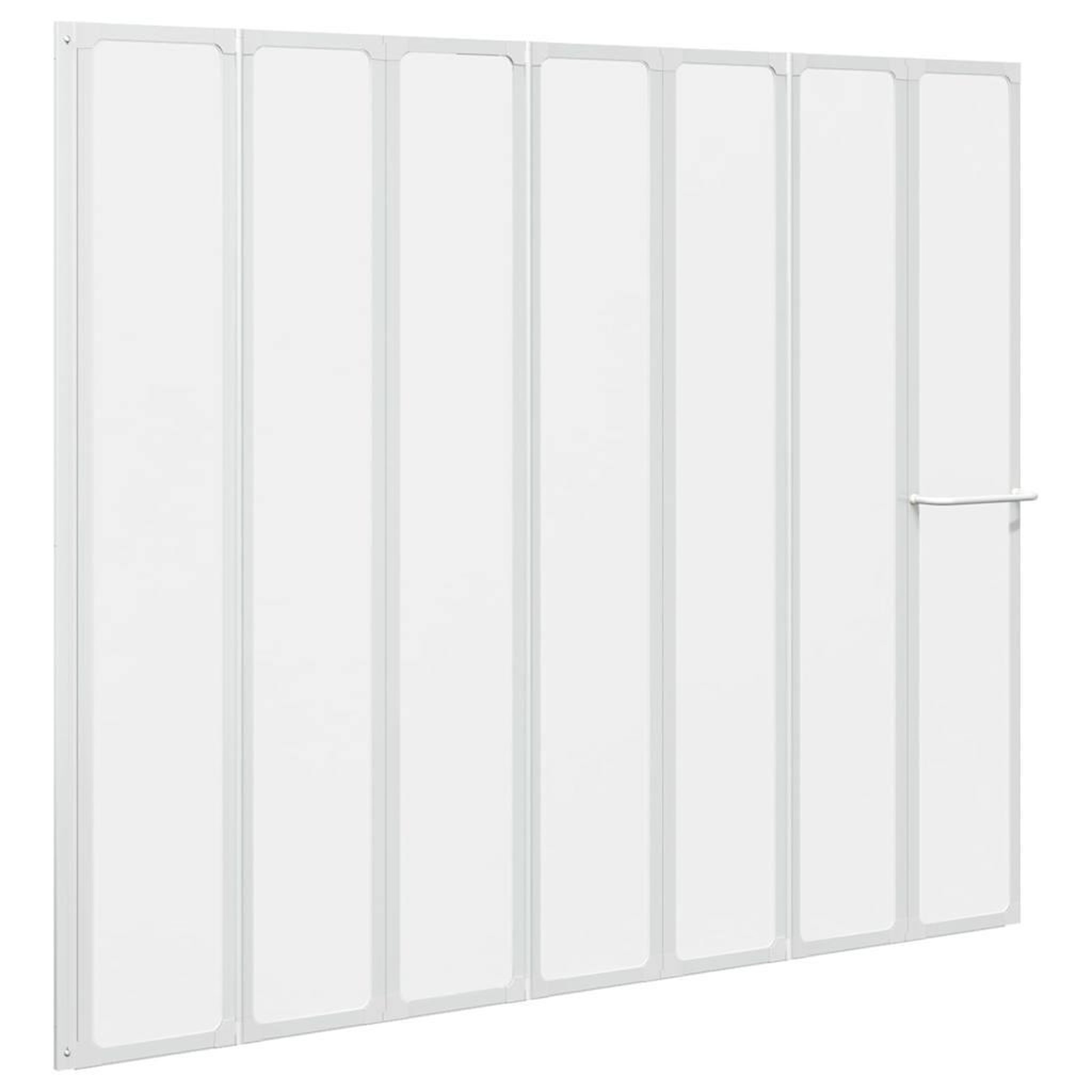 Voir la diapositive 2 : VIDAXL Pare baignoire a 7 volets avec porte-serviettes 140 x 168 cm