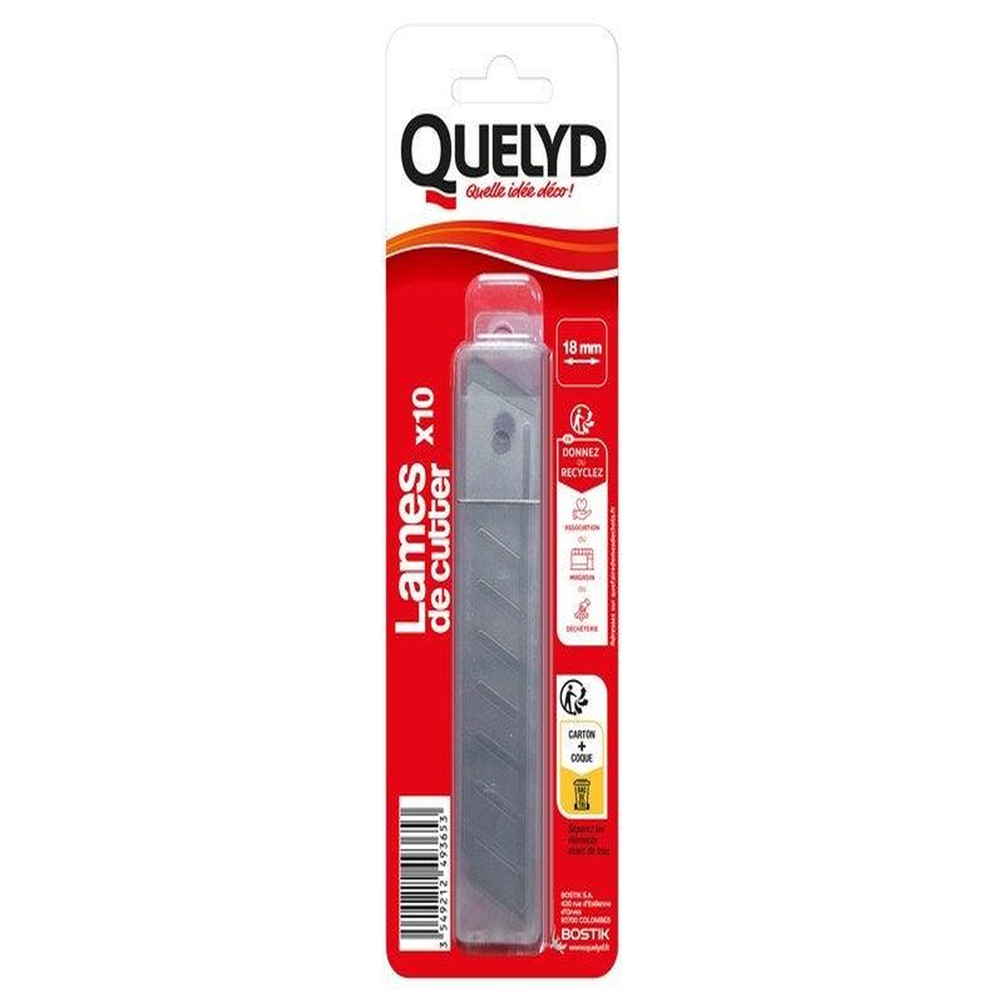 CENTRALE BRICO Recharge lame de cutter lot de 10 quelyd