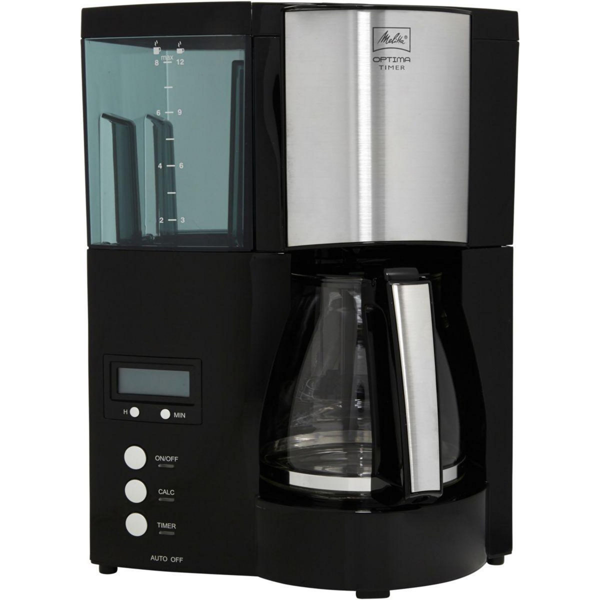 Melitta Cafetière programmable Optima Timer Noir Acier Brossé
