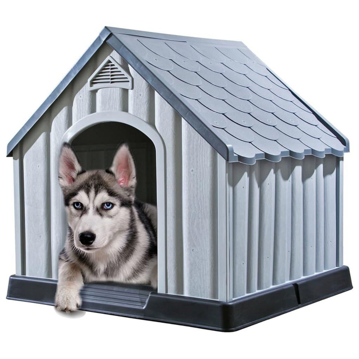 VIDAXL Niche pour chiens Gris 92x87x91 cm Plastique