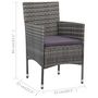 Voir la diapositive 6 : VIDAXL Ensemble de bistro 3 pcs Resine tressee et verre trempe Gris