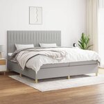 VIDAXL Sommier a lattes de lit avec matelas Gris clair 200x200cm Tissu
