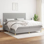Voir la diapositive 1 : VIDAXL Sommier a lattes de lit avec matelas Gris clair 200x200cm Tissu