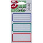 AUCHAN Lot de 21 étiquettes scolaires adhésives 34x75mm lignées 3 couleurs