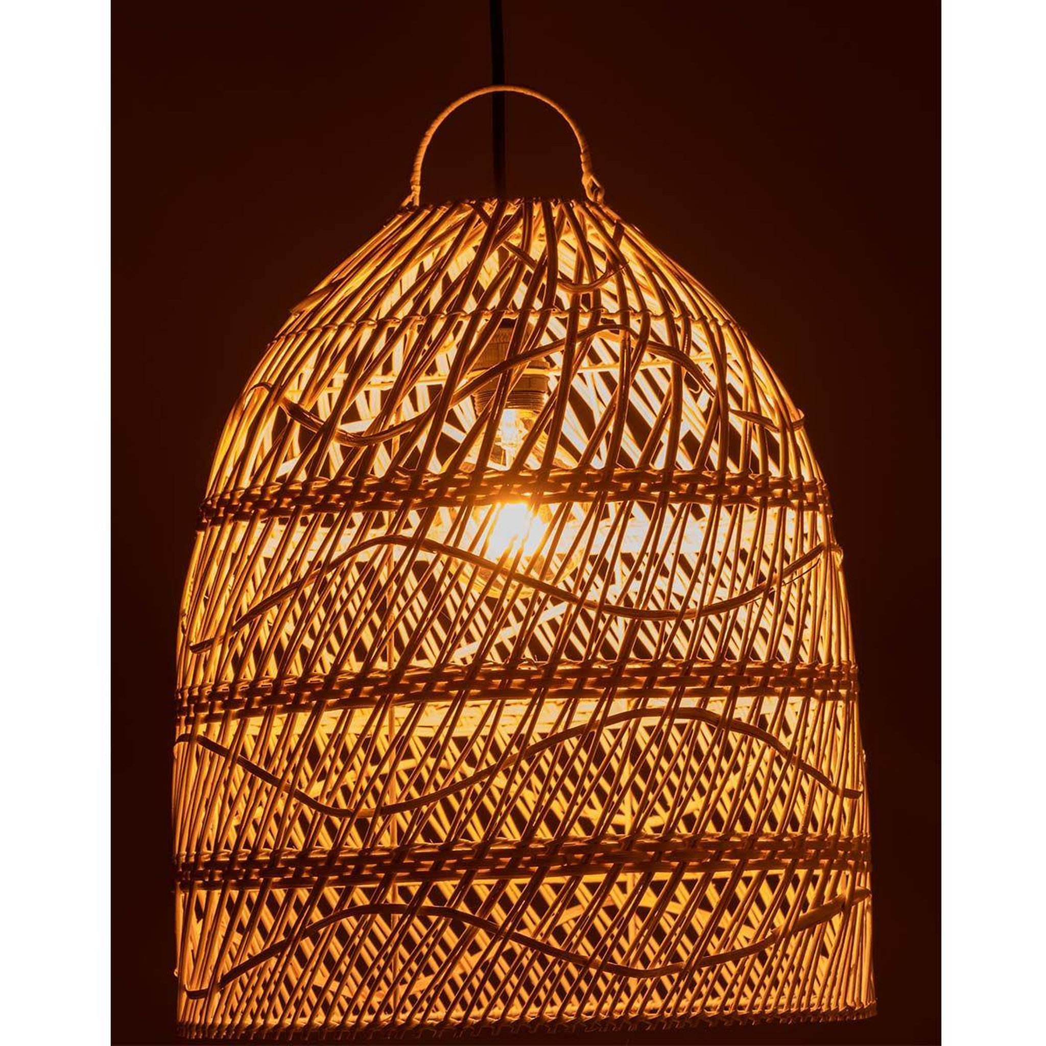 Voir la diapositive 3 : J-LINE Abat-jour en rotin  vague  50cm blanc