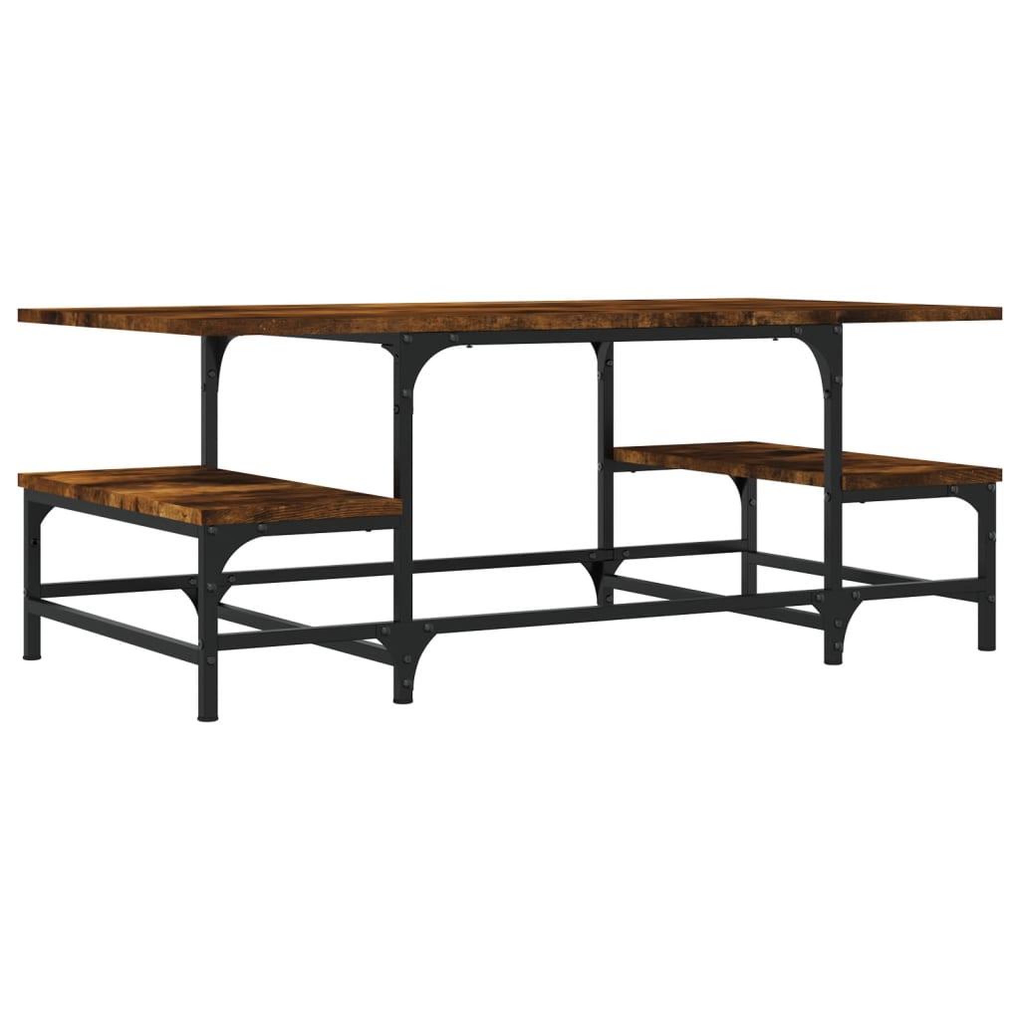 Voir la diapositive 2 : VIDAXL Table basse chene fume 100x50,5x40 cm bois d'ingenierie