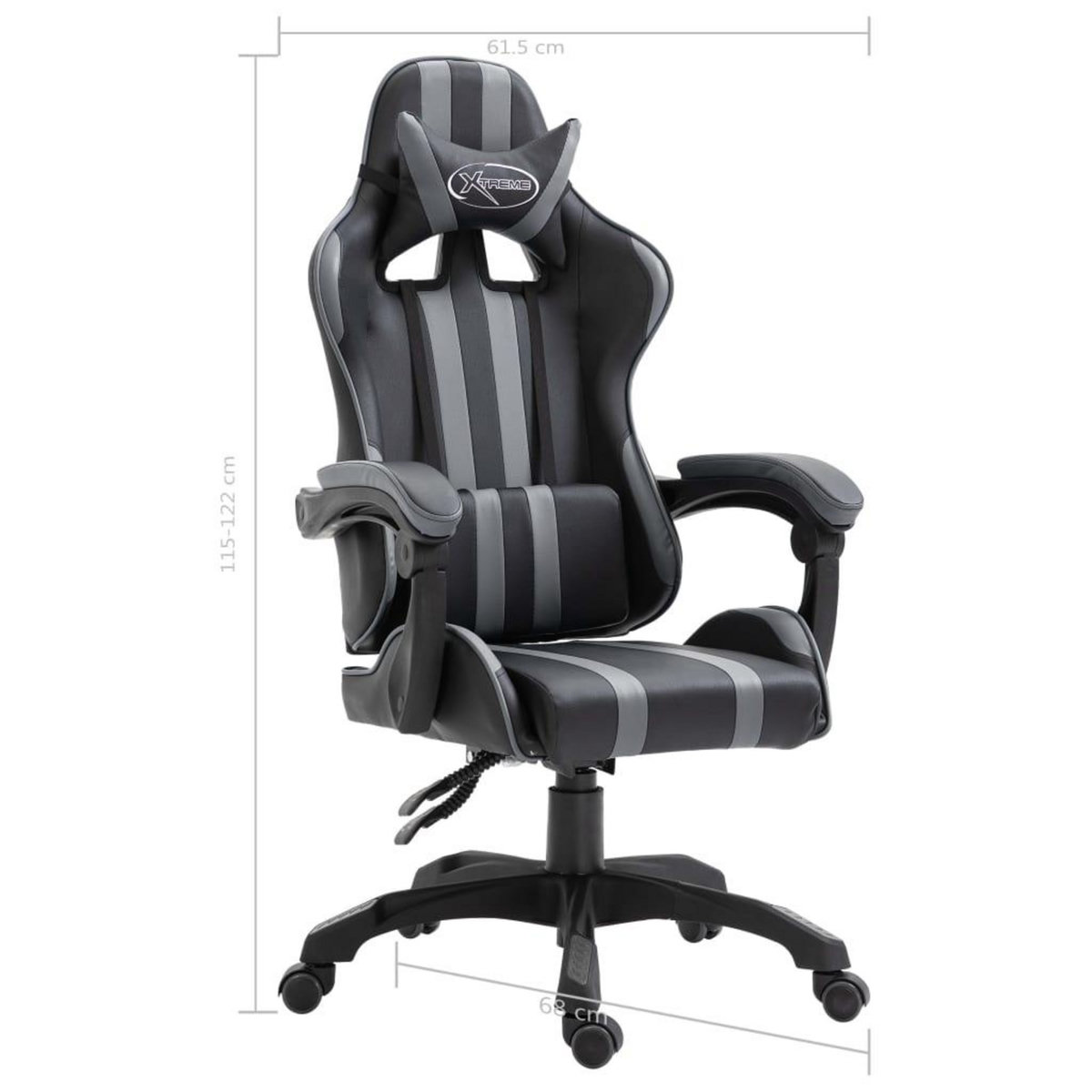 VIDAXL Chaise de jeu Gris Similicuir