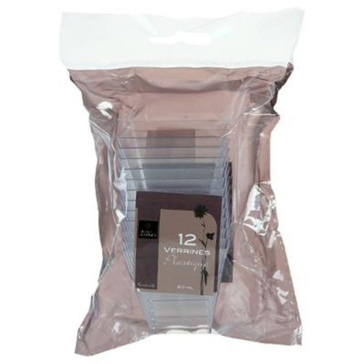 FIVE Lot de 12 Verrines Plastique Réutilisable  Carré  6cl Transparent