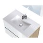 Voir la diapositive 3 : Meuble de salle de bain 1 vasque 2 tiroirs et miroir LED L80cm MILA