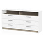 Voir la diapositive 5 : Demeyere Commode - WATSON - 6 tiroirs - Chene Kronberg / Blanc mat - 162,7 x 39,5 x 81,1 cm - DEMEYERE