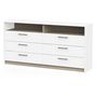 Voir la diapositive 5 : Demeyere Commode - WATSON - 6 tiroirs - Chene Kronberg / Blanc mat - 162,7 x 39,5 x 81,1 cm - DEMEYERE