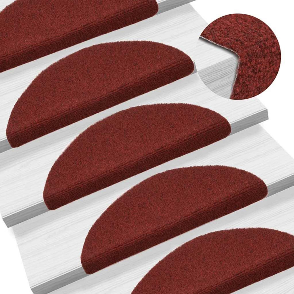 VIDAXL Tapis d'escalier autocollants 30 pcs rouge 56x17x3 cm