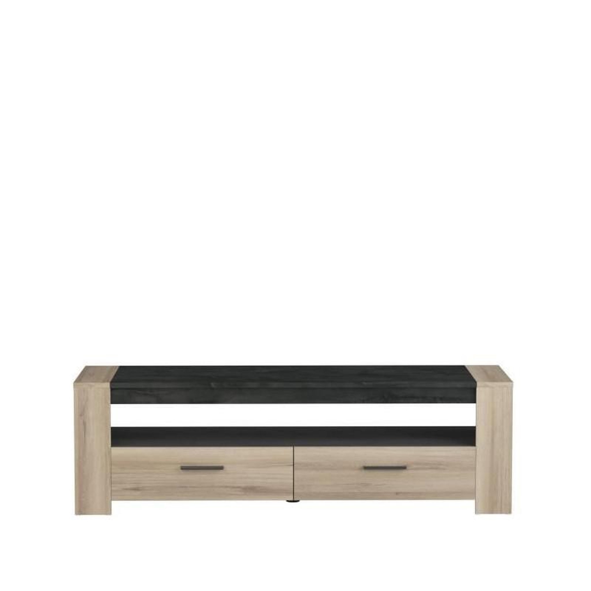 Voir la diapositive 2 : Demeyere Ensemble salon SHEFFIELD composé de : Table basse double plateau supérieur et inférieur + Meuble TV 2 tiroirs - DEMEYERE