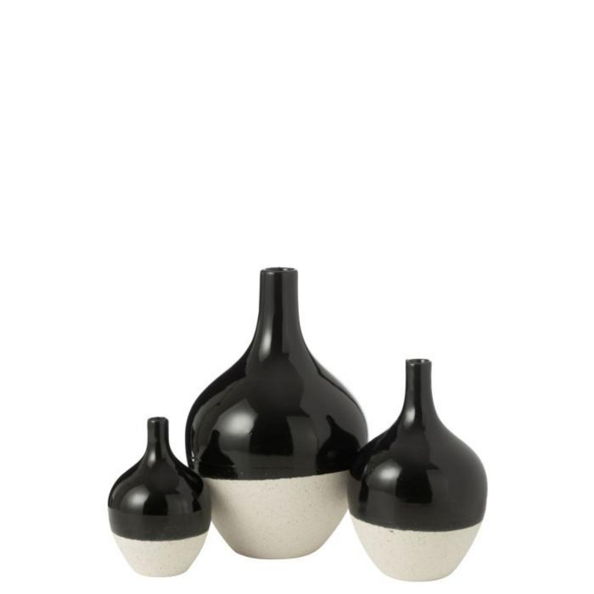 Paris Prix Vase Déco en Porcelaine  Iva  32cm Noir & Blanc