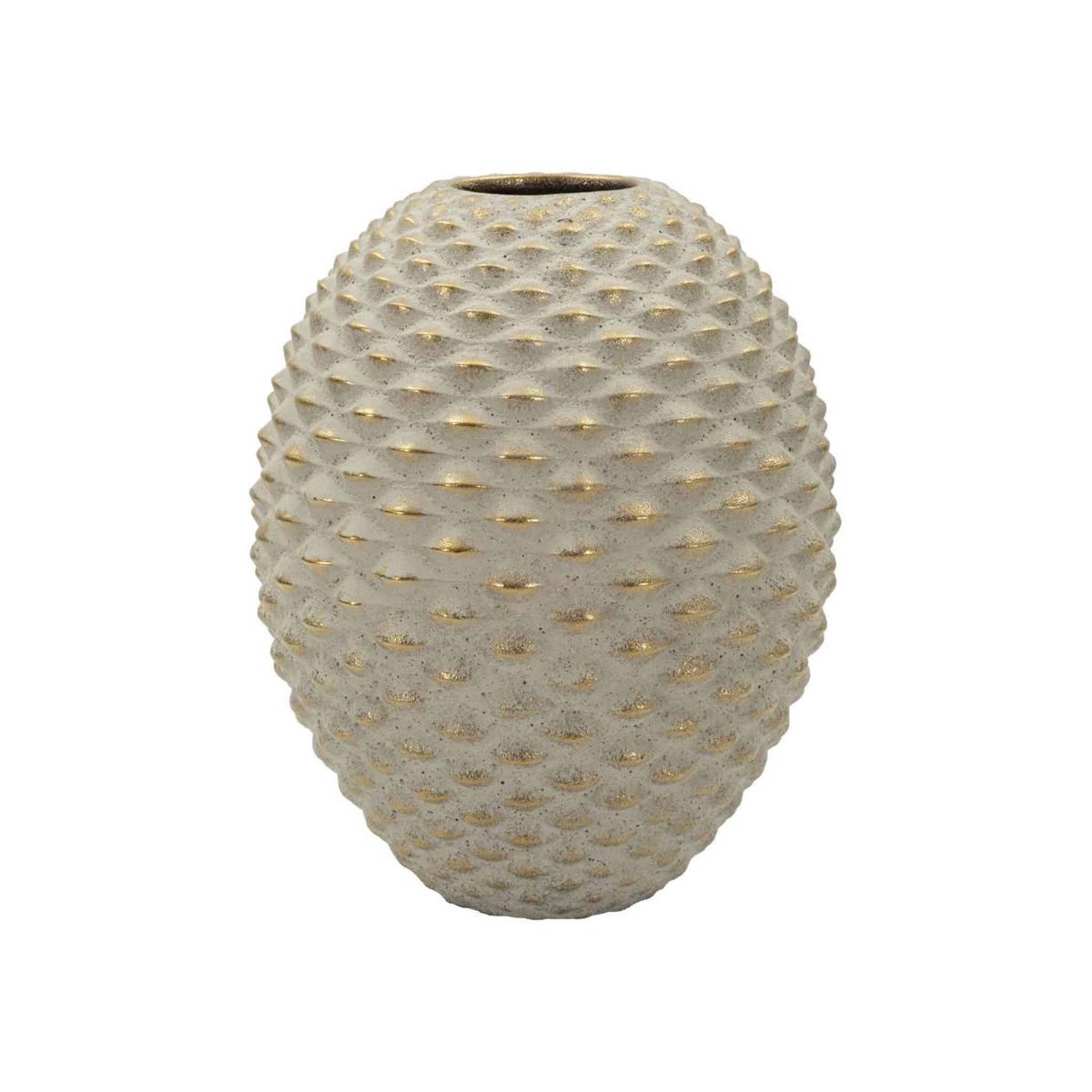 Paris Prix Vase design en céramique  pepipas  28cm gris & or