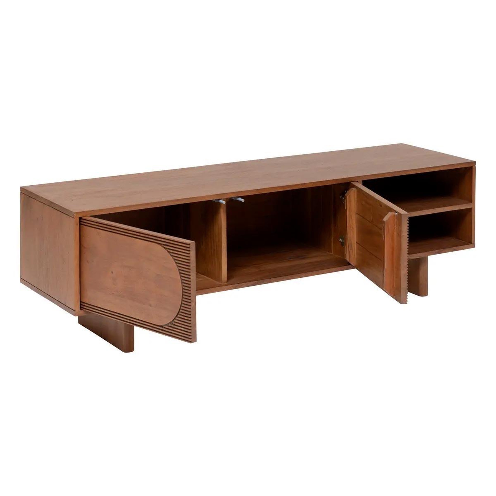 Voir la diapositive 2 : ATMOSPHERA Meuble tv 2 portes en bois  nanda  147cm marron tabac