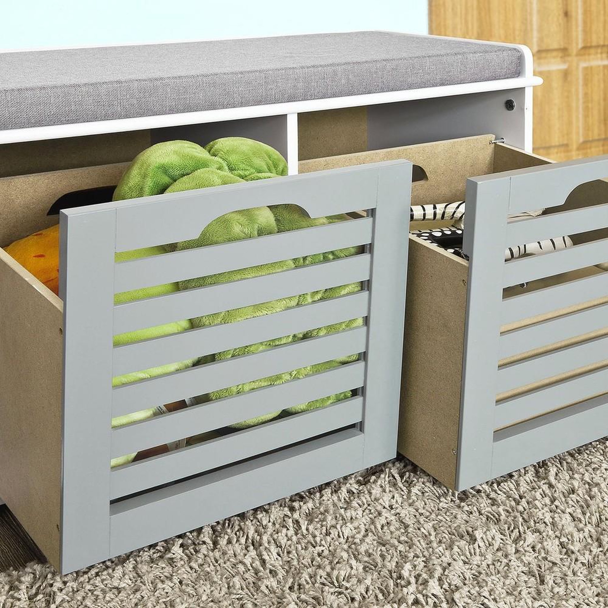 Voir la diapositive 4 : SOBUY SoBuy - Banc de rangement à trois tiroirs pour chaussures - Moderne - FSR23