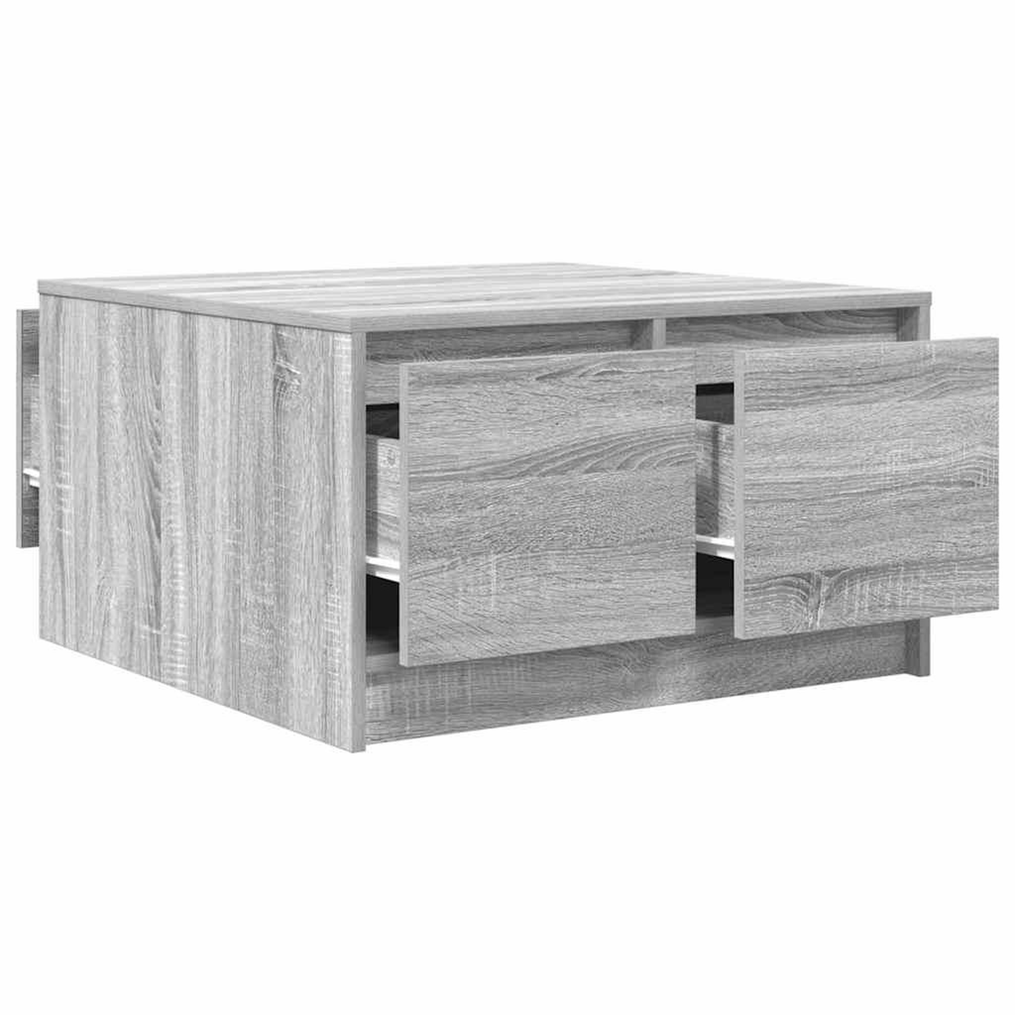 Voir la diapositive 5 : VIDAXL Table basse avec tiroirs sonoma gris 70,5x70x40 cm