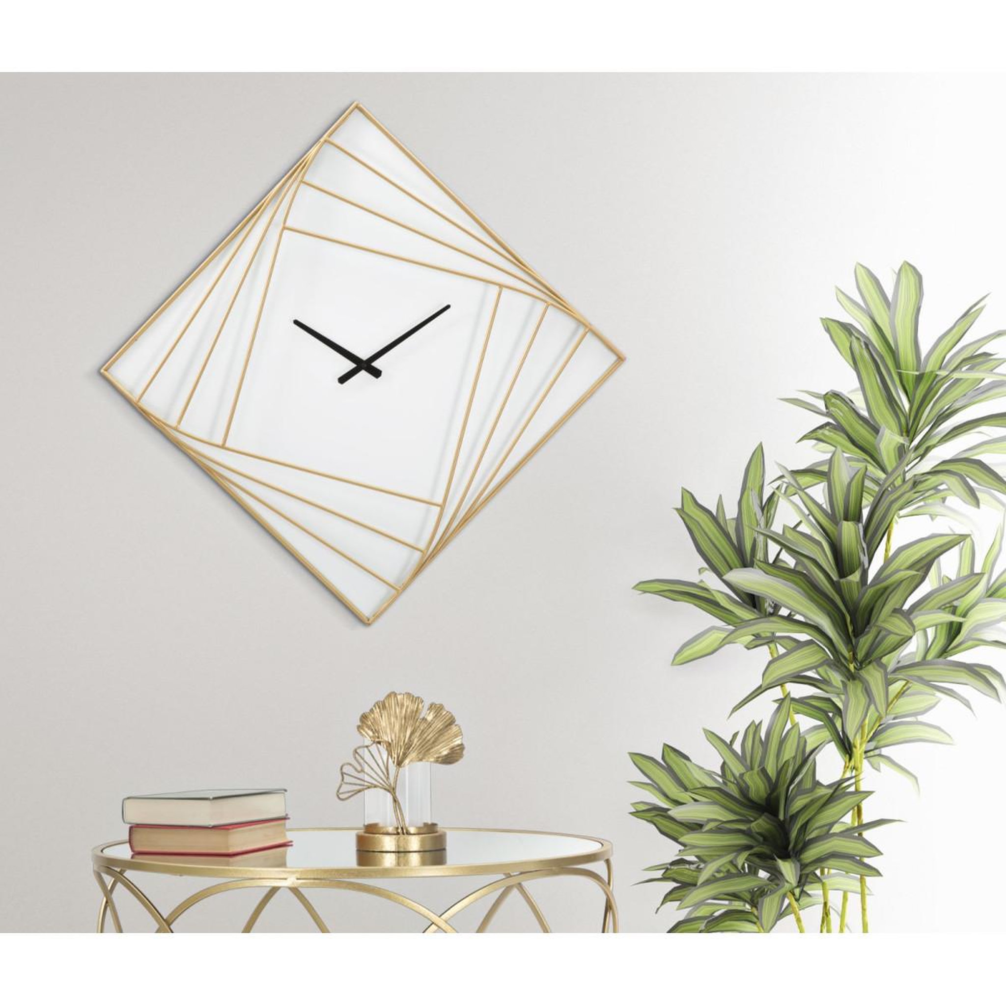 Voir la diapositive 5 : Paris Prix Horloge murale en métal  goldy line  85cm or