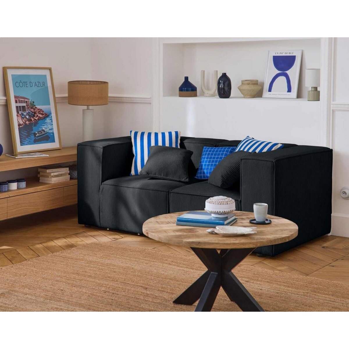 LISA DESIGN Arty - canapé modulable 2 places - en velours côtelé