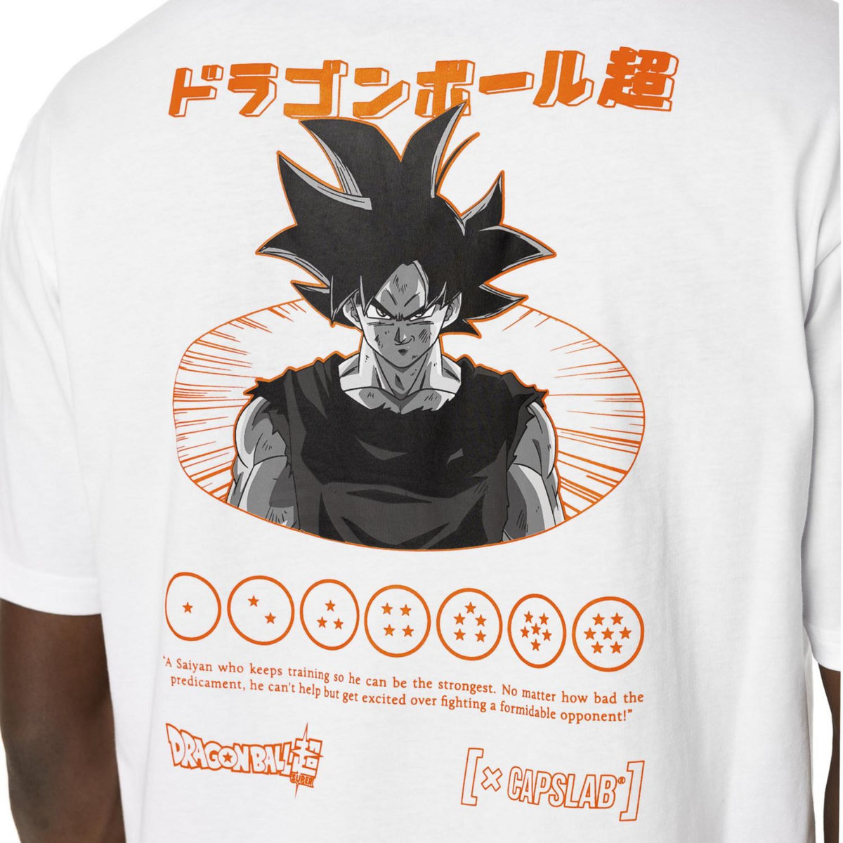 CAPSLAB T-shirt en coton homme confort avec print Dragon Ball Super Instinct