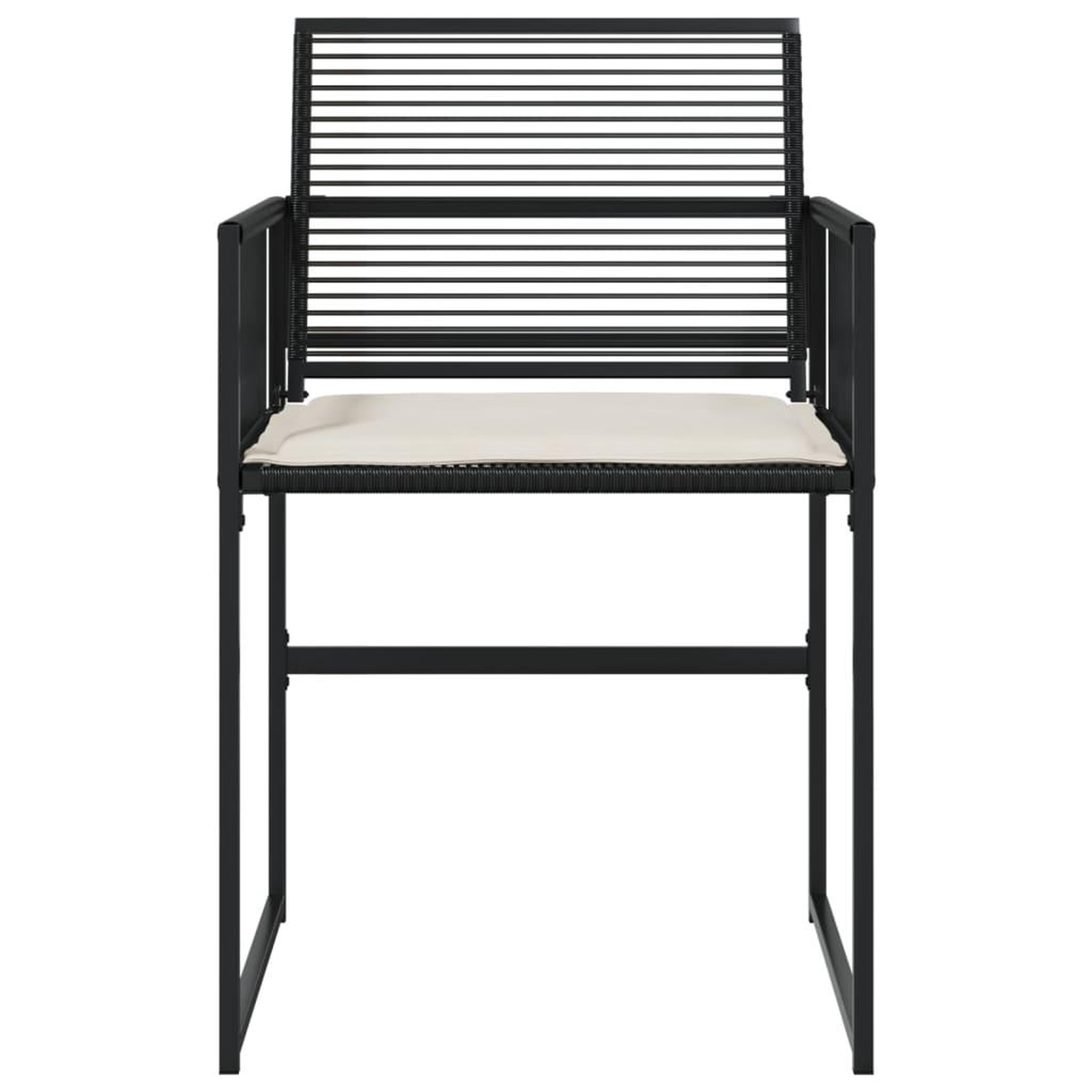 Voir la diapositive 5 : VIDAXL Chaises de jardin lot de 4 avec coussins noir resine tressee