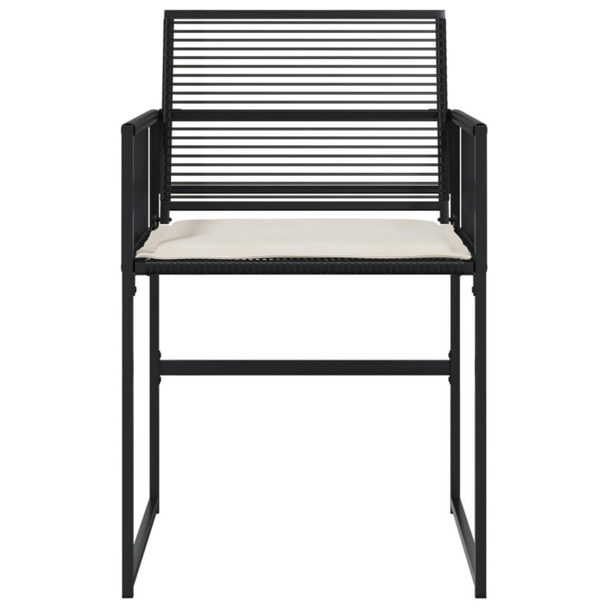 VIDAXL Chaises de jardin lot de 4 avec coussins noir resine tressee