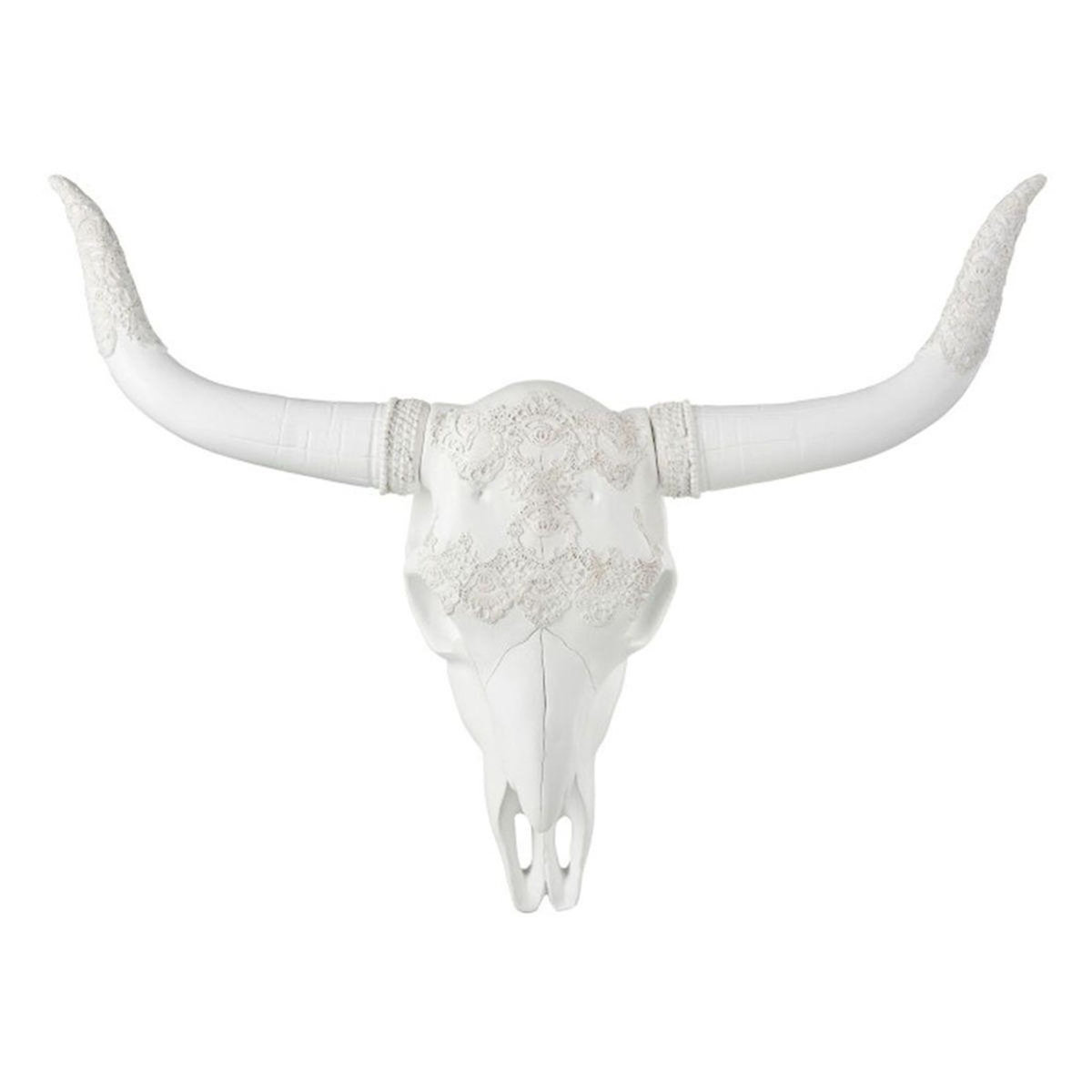 Paris Prix Déco Murale en Résine  Crane  61cm Blanc