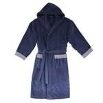 GUY LEVASSEUR Peignoir adulte en coton éponge et broderie taille  - NAPOLI. Coloris disponibles : Bleu
