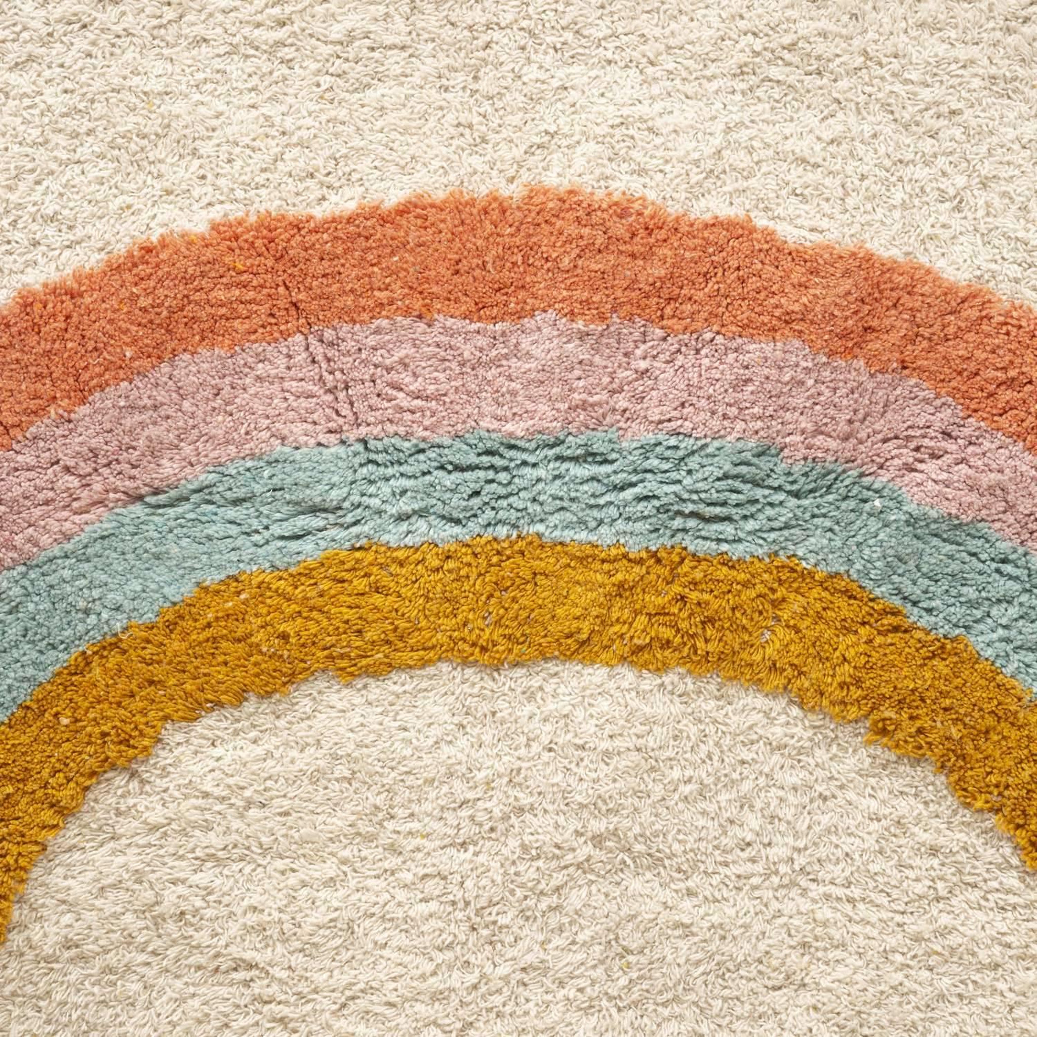 Voir la diapositive 4 : Atmosphera Kids Tapis enfant rectangulaire à pompons arc en ciel - 100 x 150 cm - multicolore
