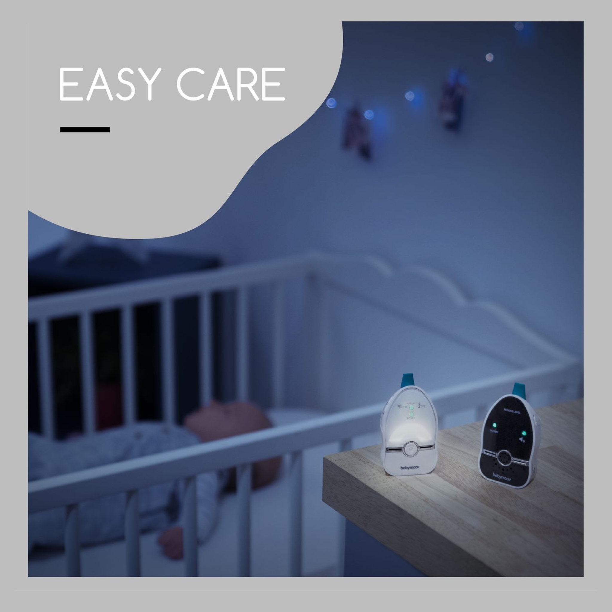 Voir la diapositive 2 : BABYMOOV Babyphone Audio Easy Care - 500 mètres