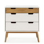 Voir la diapositive 3 : VS VENTA-STOCK Commode Baku 3 tiroirs couleur blanc/bois, 80 cm longueur