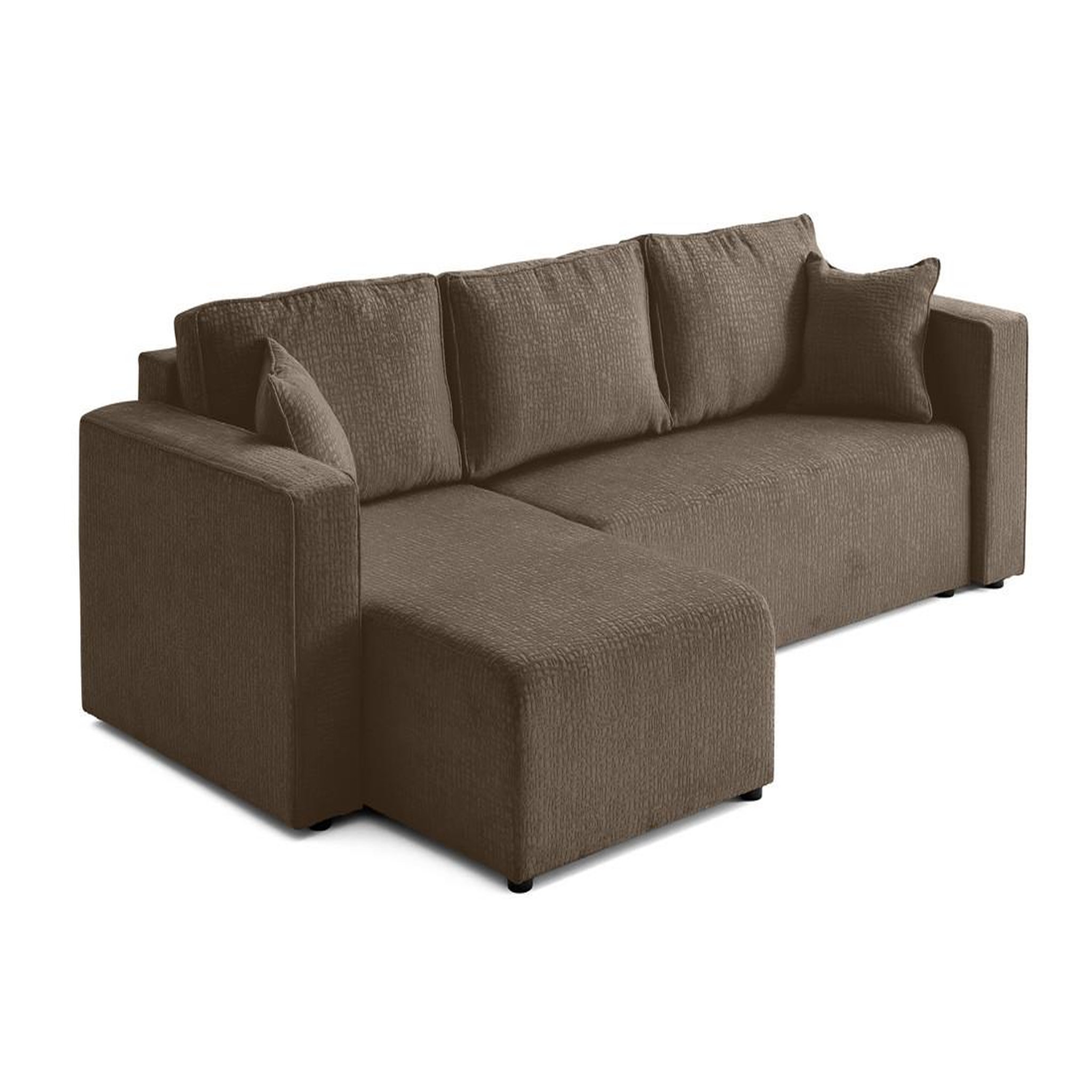 Voir la diapositive 6 : BEST MOBILIER Topaze - canapé d'angle réversible - 4 places - convertible avec coffre - en tissu velours relief