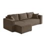 Voir la diapositive 6 : BEST MOBILIER Topaze - canapé d'angle réversible - 4 places - convertible avec coffre - en tissu velours relief